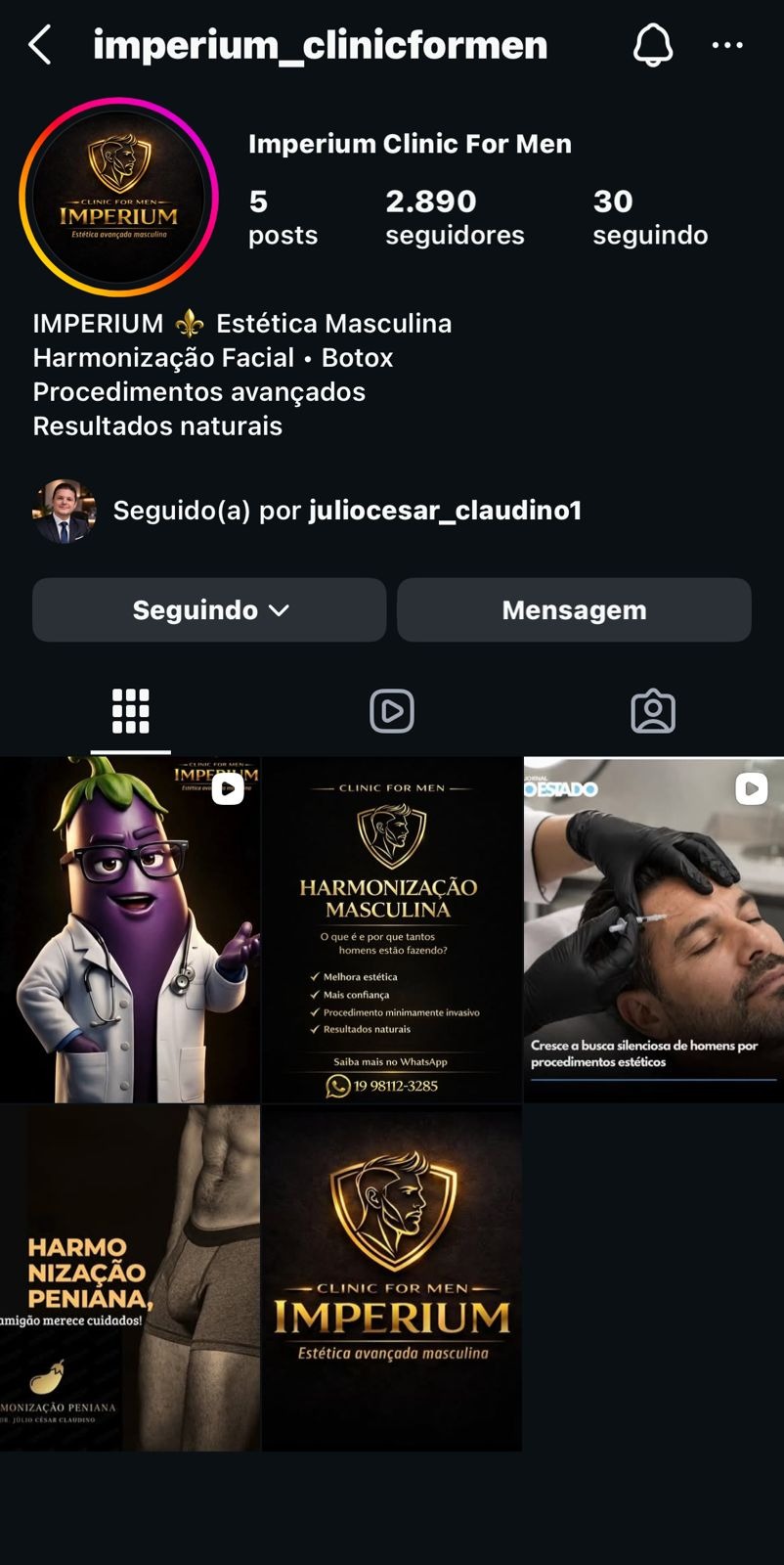 Prévia do Instagram @imperium_clinicformen